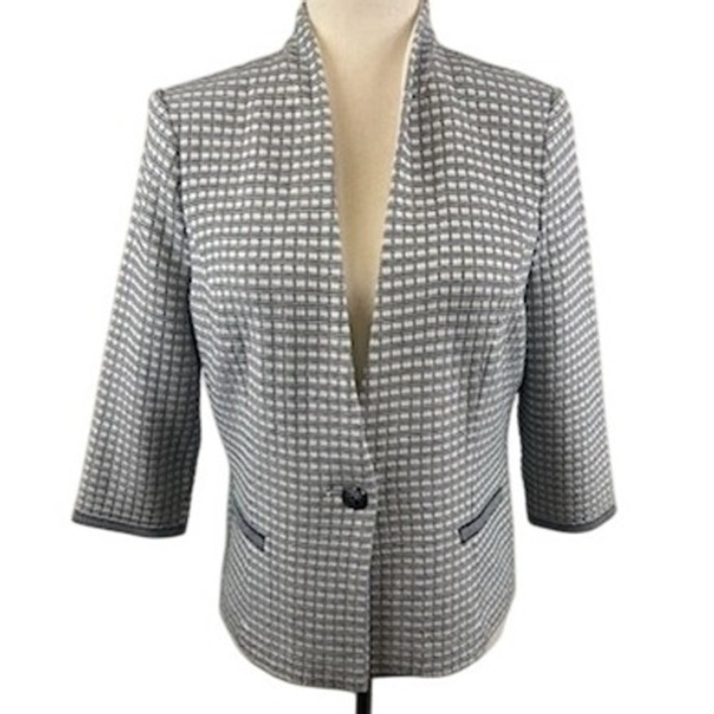 Ming Wang Knit Blazer Jacket Women's Size Small Petite SP‎ 3/4 Sleeve
